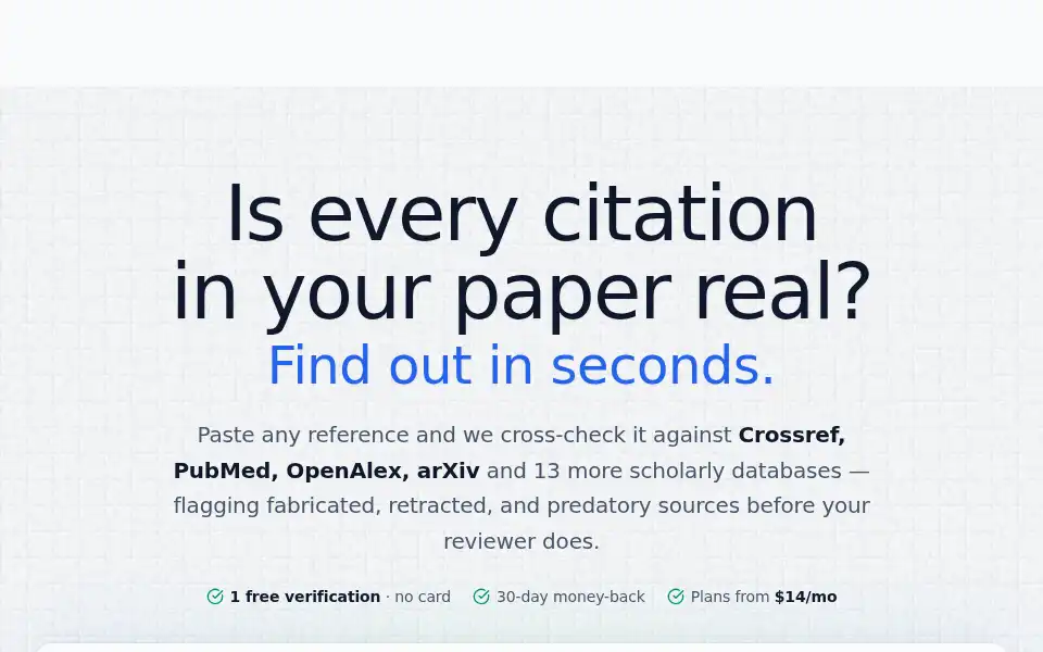 Screenshot of truecitation.com