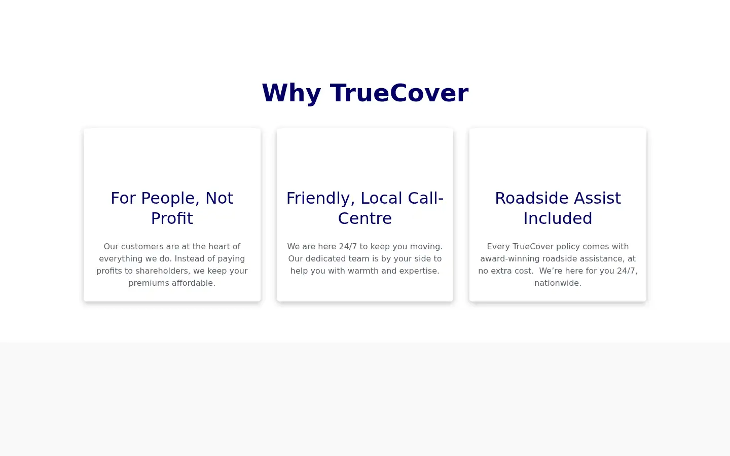 Screenshot of truecover.com.au
