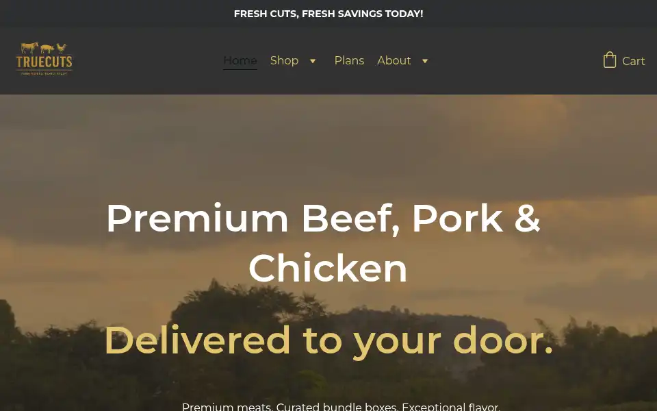 Screenshot of truecutsfoods.com