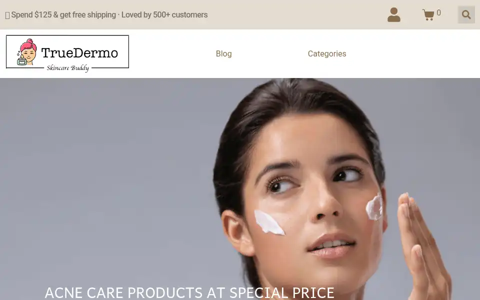 Screenshot of truedermo.com
