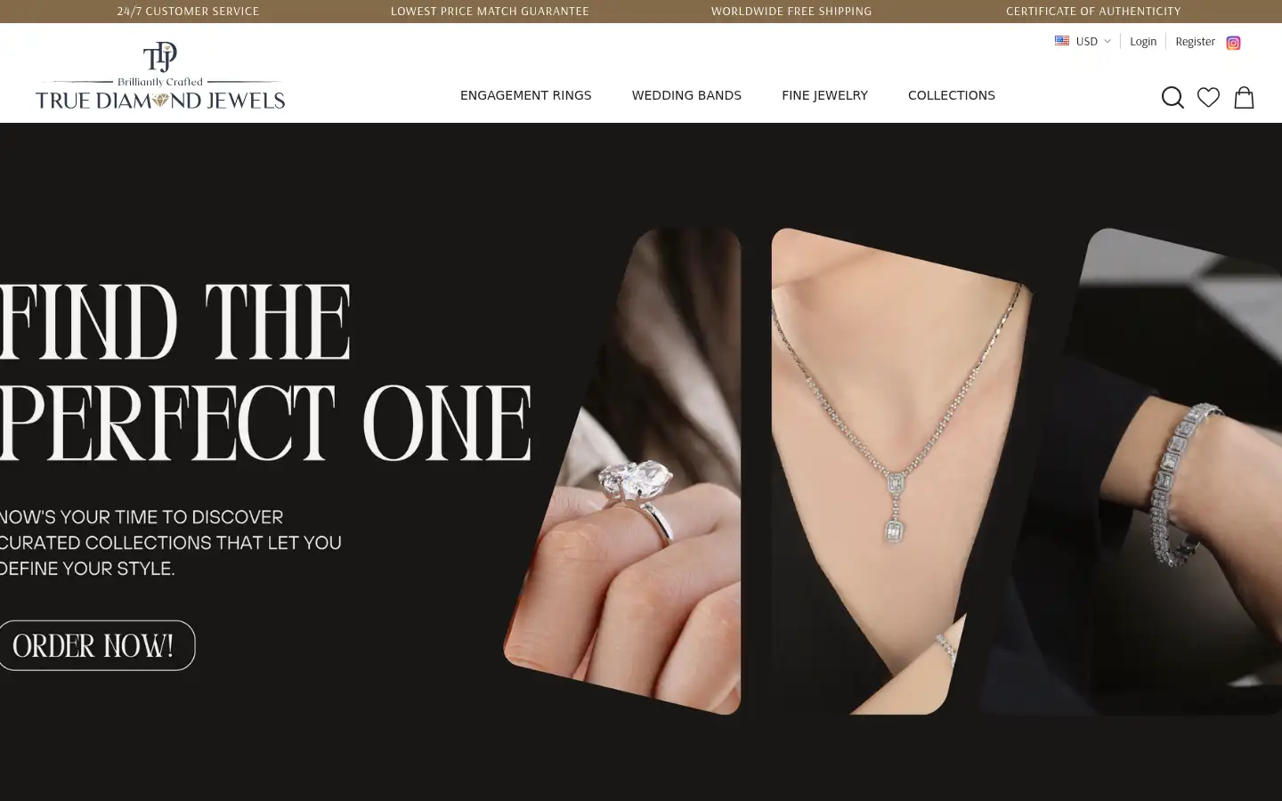 Screenshot of truediamondjewelry.com