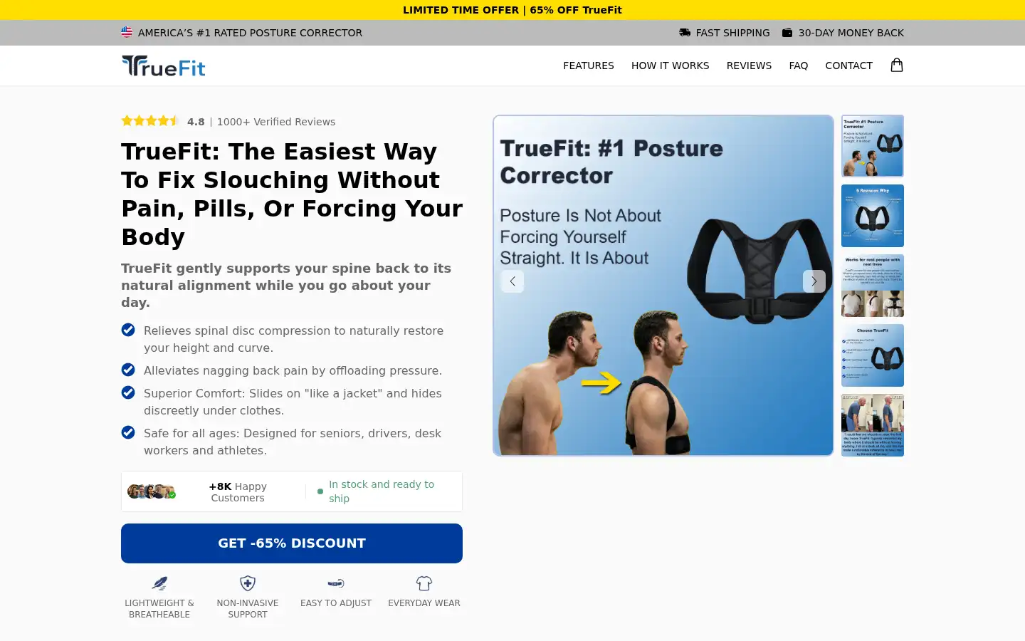 Screenshot of truefitposture.com