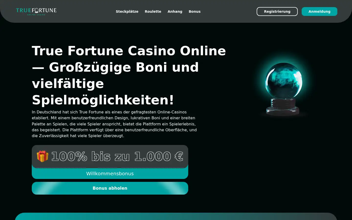Screenshot of truefortune.de