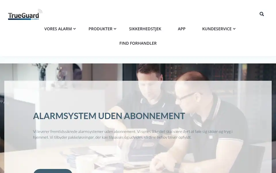 Screenshot of trueguard.dk