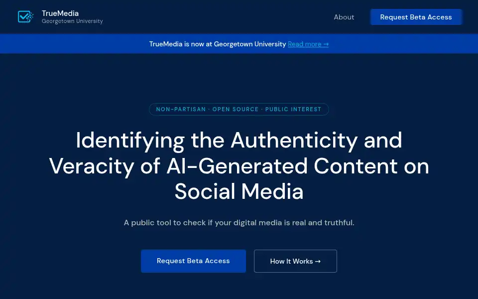 Screenshot of truemedia.org