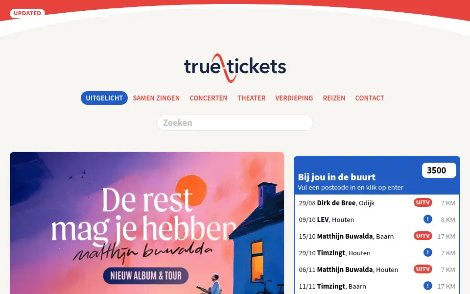 Screenshot of truetickets.nl