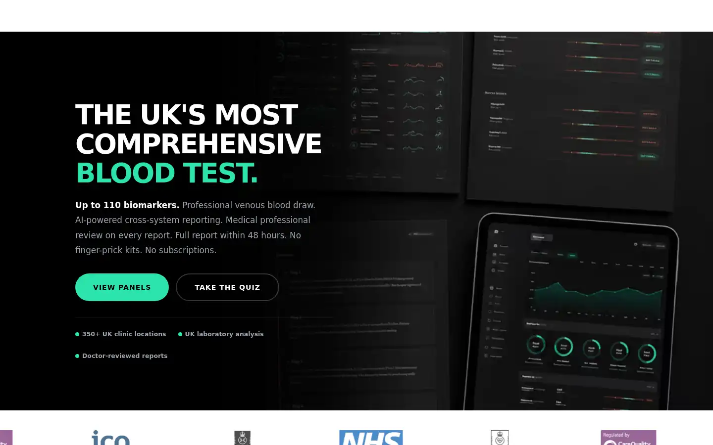Screenshot of truevitals.co.uk