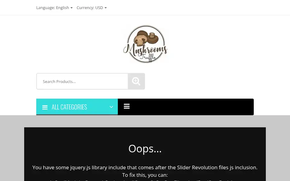 Screenshot of trufflemushroomshop.com