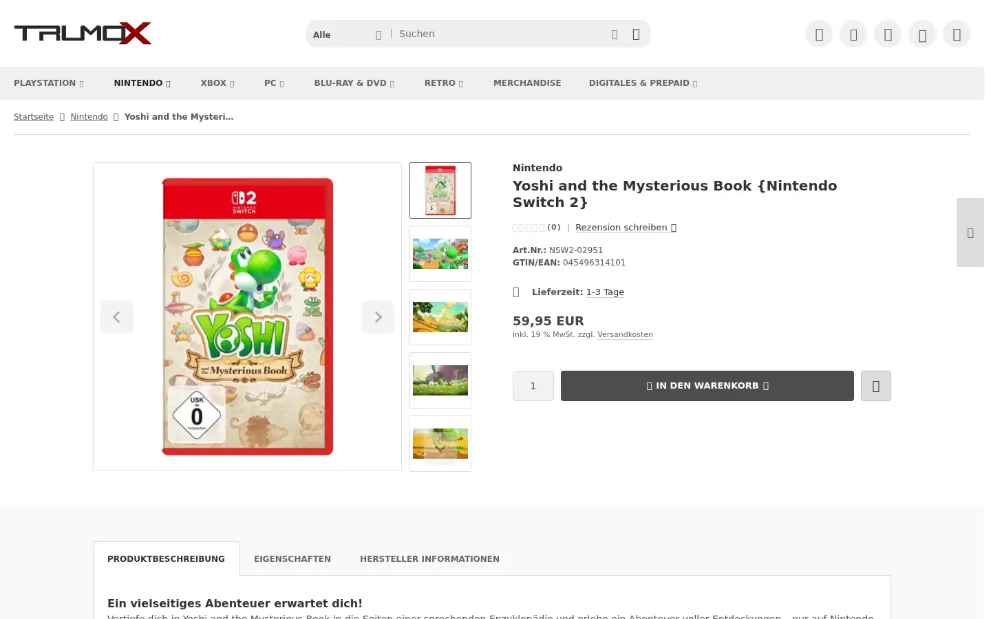 Screenshot of trumox.de