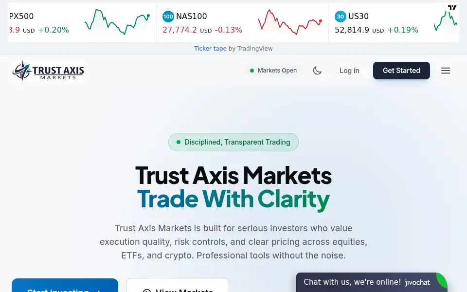Screenshot of trustaxismarkets.com