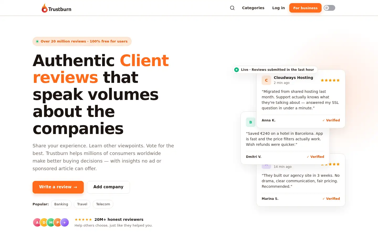 Screenshot of trustburn.com