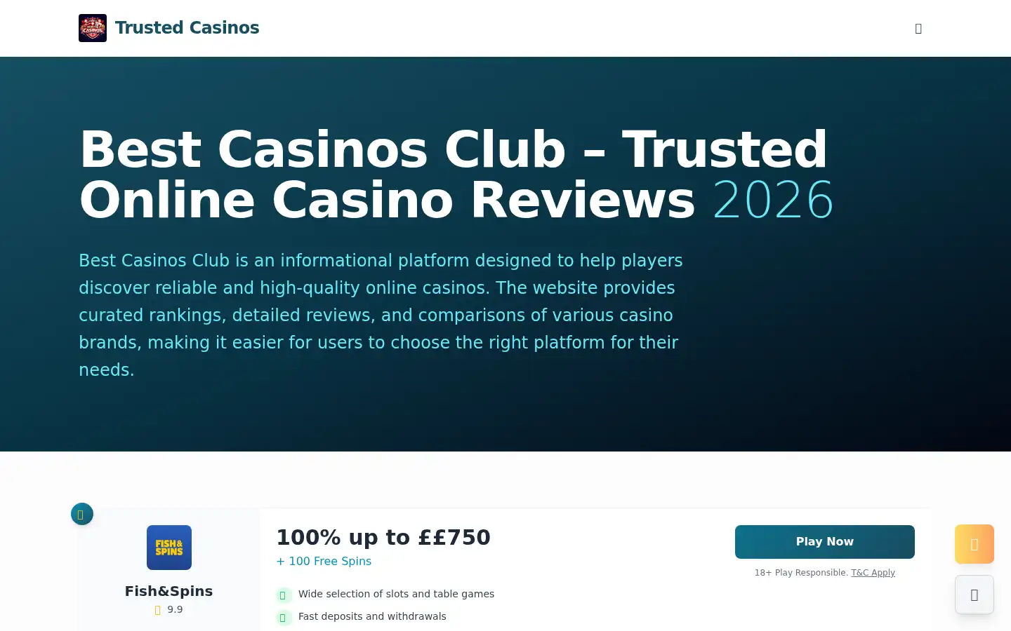 Screenshot of trusted-casinos.top