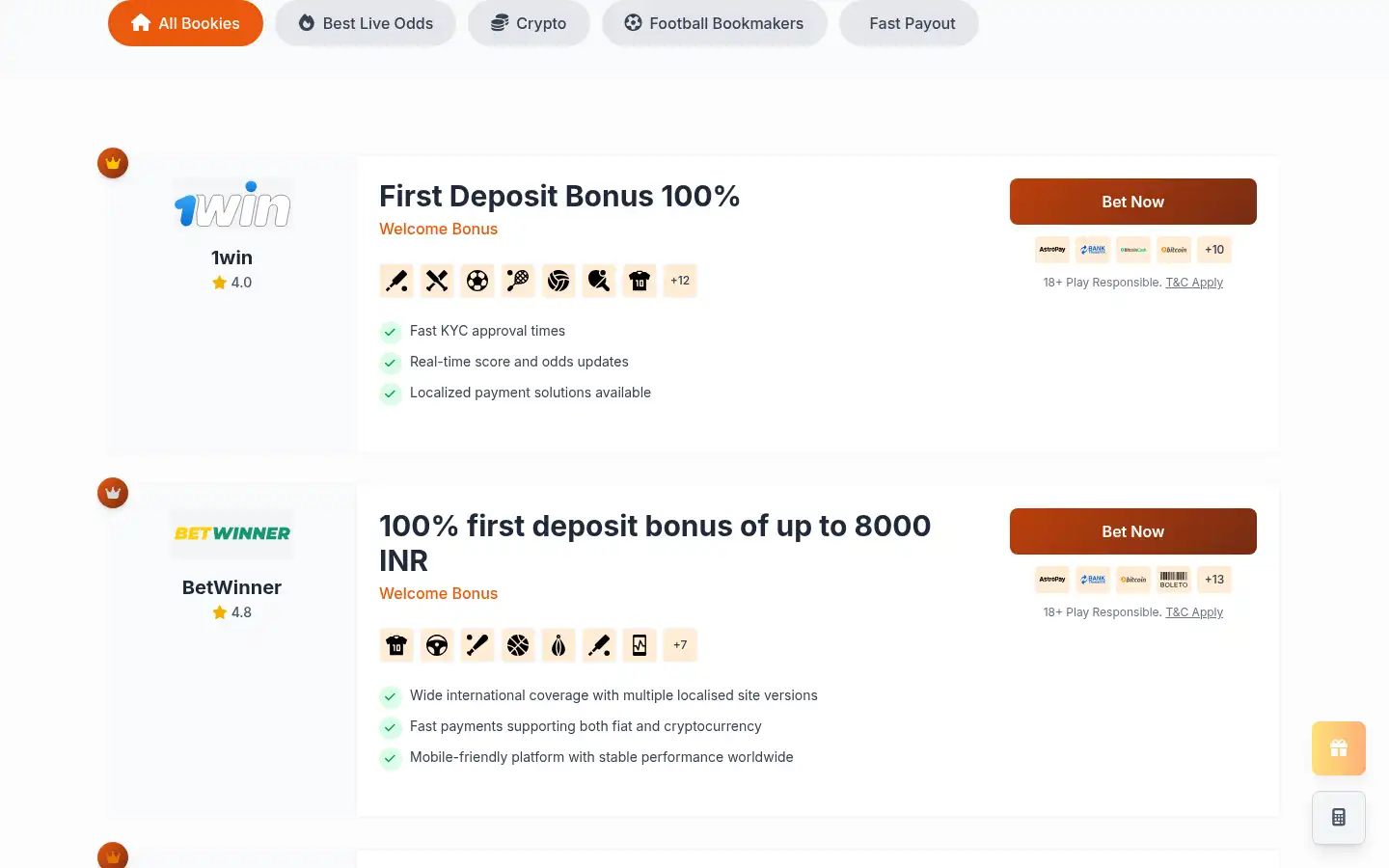 Screenshot of trustedbettingsitesin.com