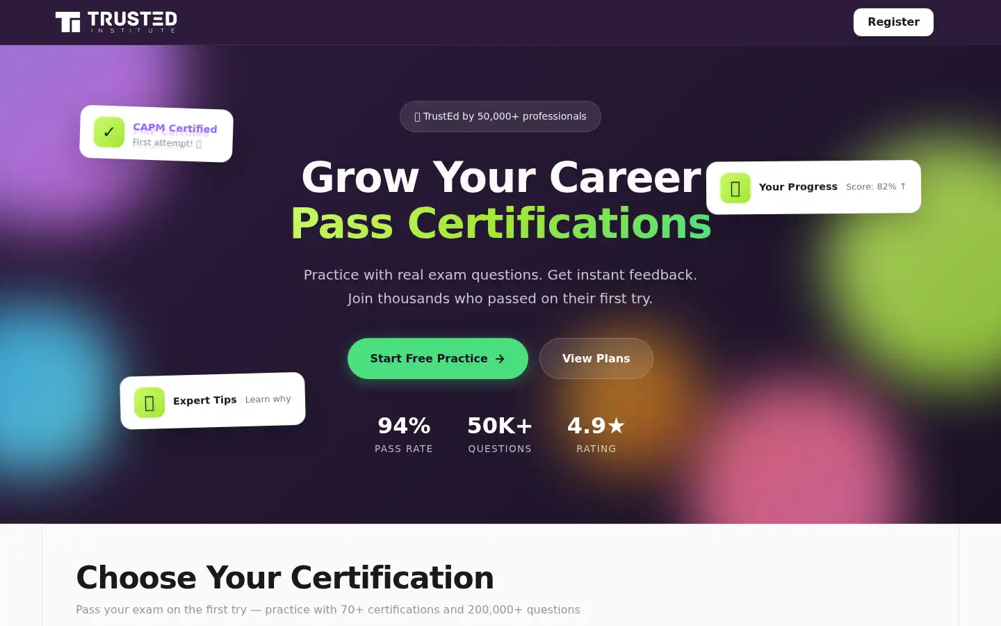 Screenshot of trustedinstitute.com