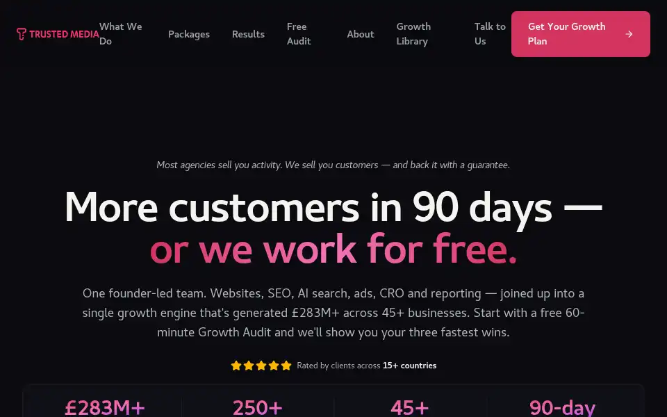 Screenshot of trustedmedia.co.uk