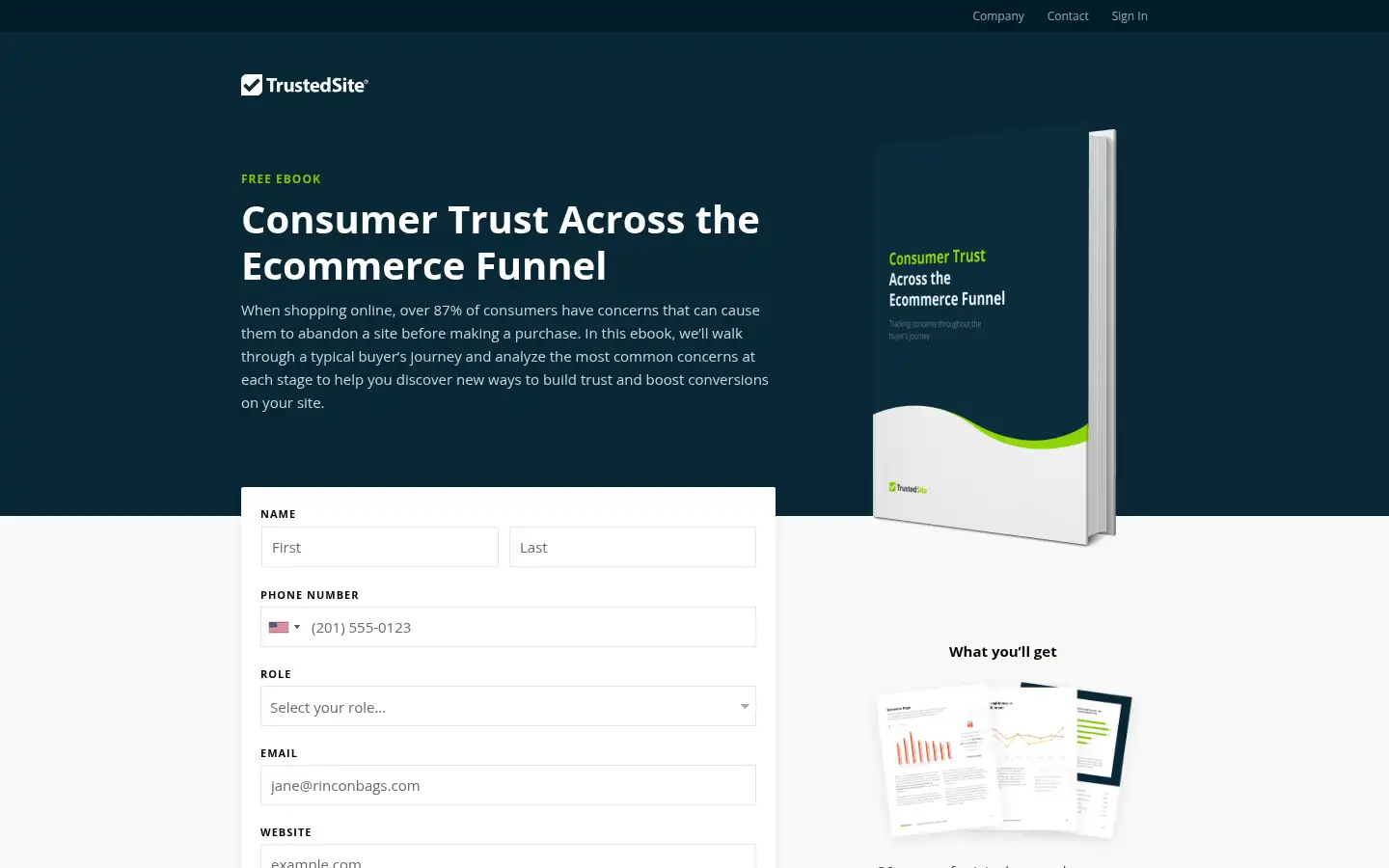 Screenshot of trustedsite.com
