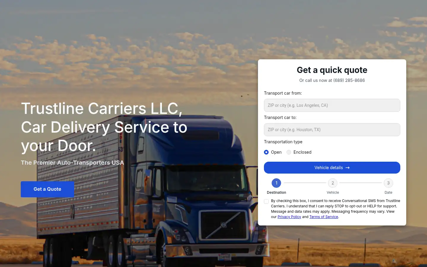 Screenshot of trustlinecarriers.com