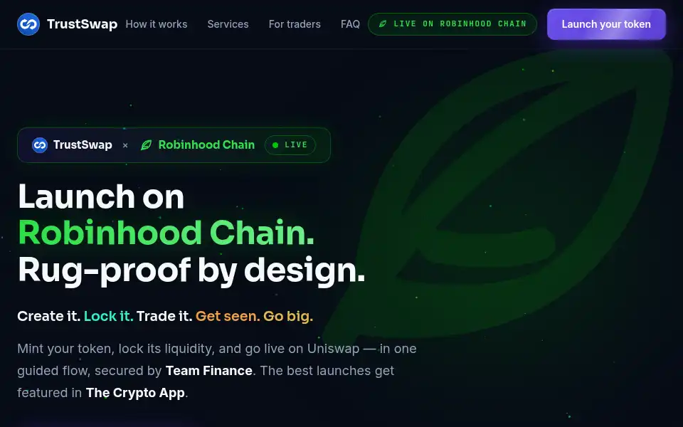 Screenshot of trustswap.com