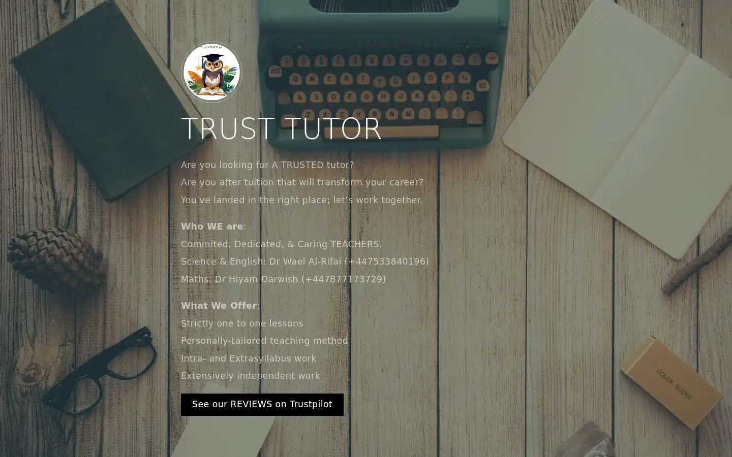 Screenshot of trusttutor.co.uk