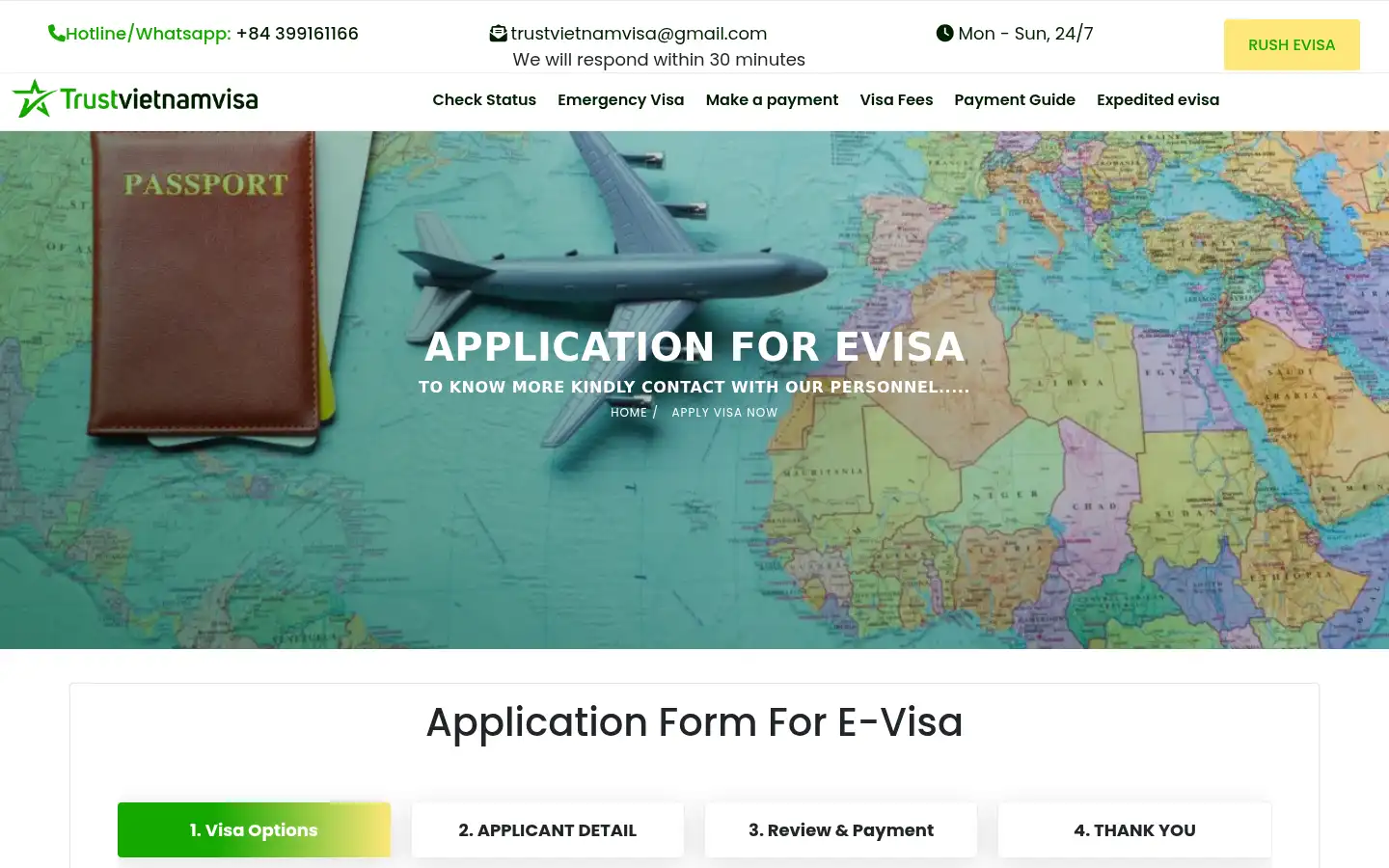Screenshot of trustvietnamvisa.com