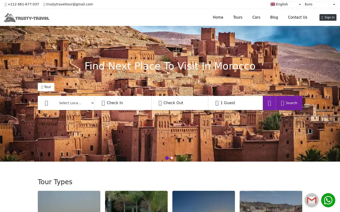 Screenshot of trusty-travel.com