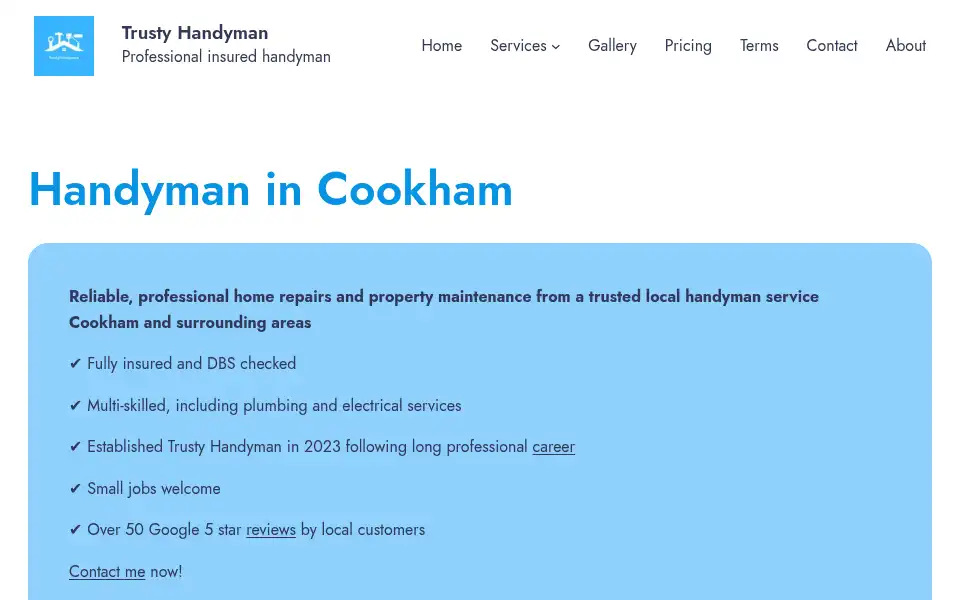 Screenshot of trustyhandyman.co.uk