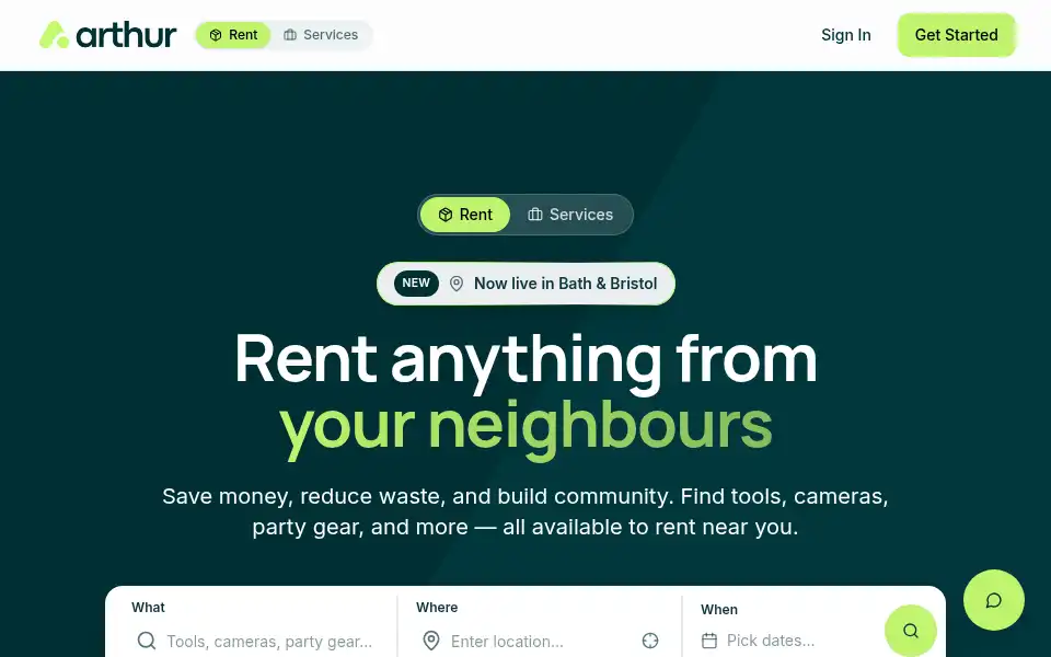 Screenshot of tryarthur.com