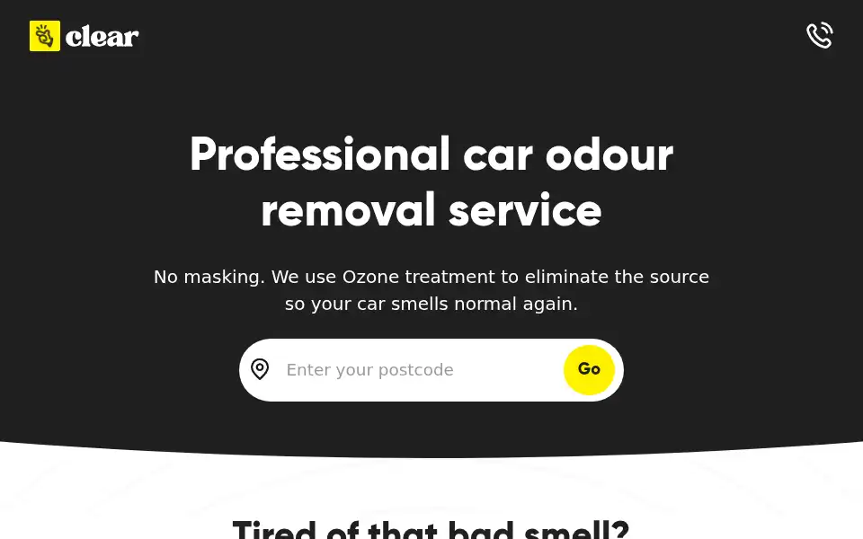Screenshot of tryclear.co.uk
