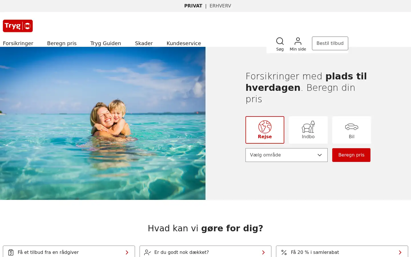 Screenshot of tryg.dk