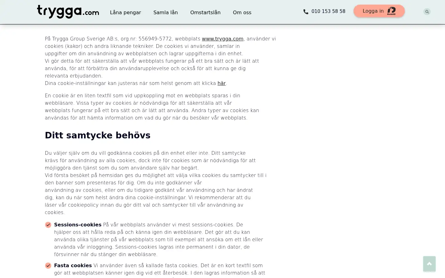 Screenshot of trygga.com