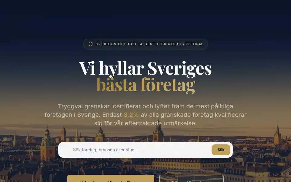 Screenshot of tryggval.se