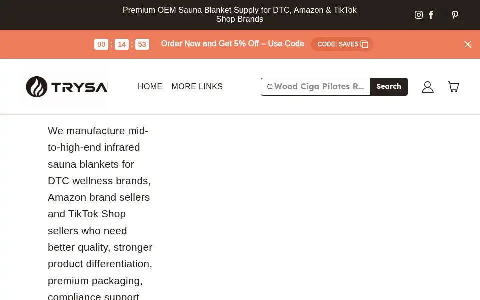 Screenshot of trysauna.com