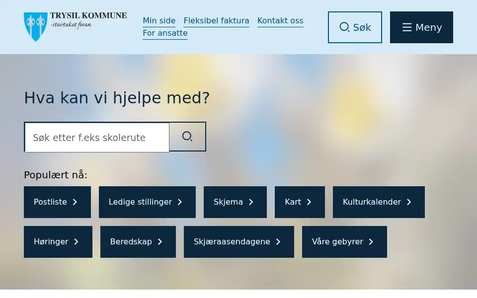 Screenshot of trysil.no