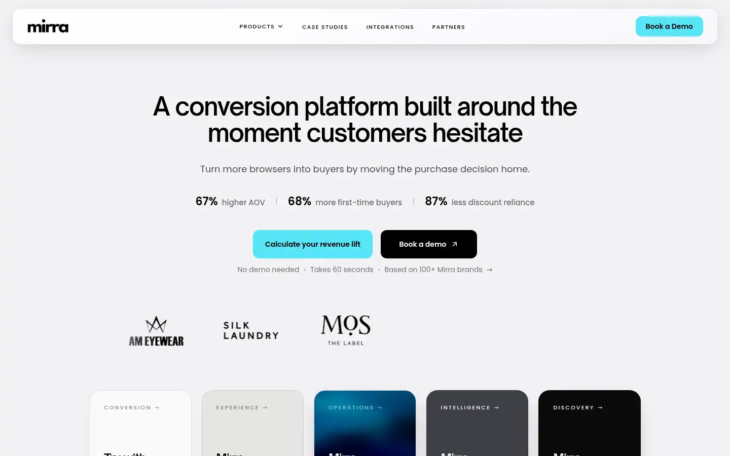 Screenshot of trywithmirra.com