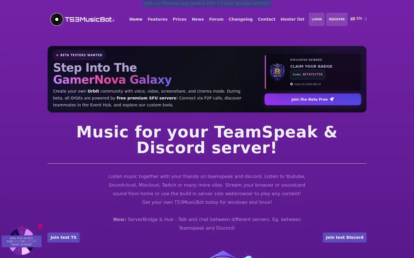 Screenshot of ts3musicbot.net