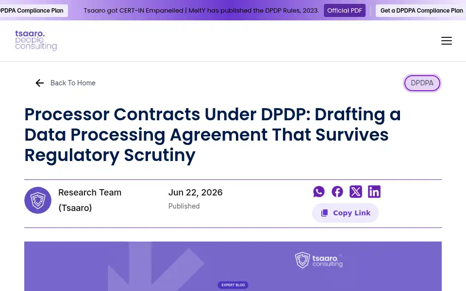 Screenshot of tsaaro.com