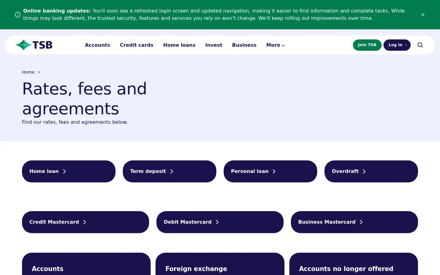 Screenshot of tsb.co.nz