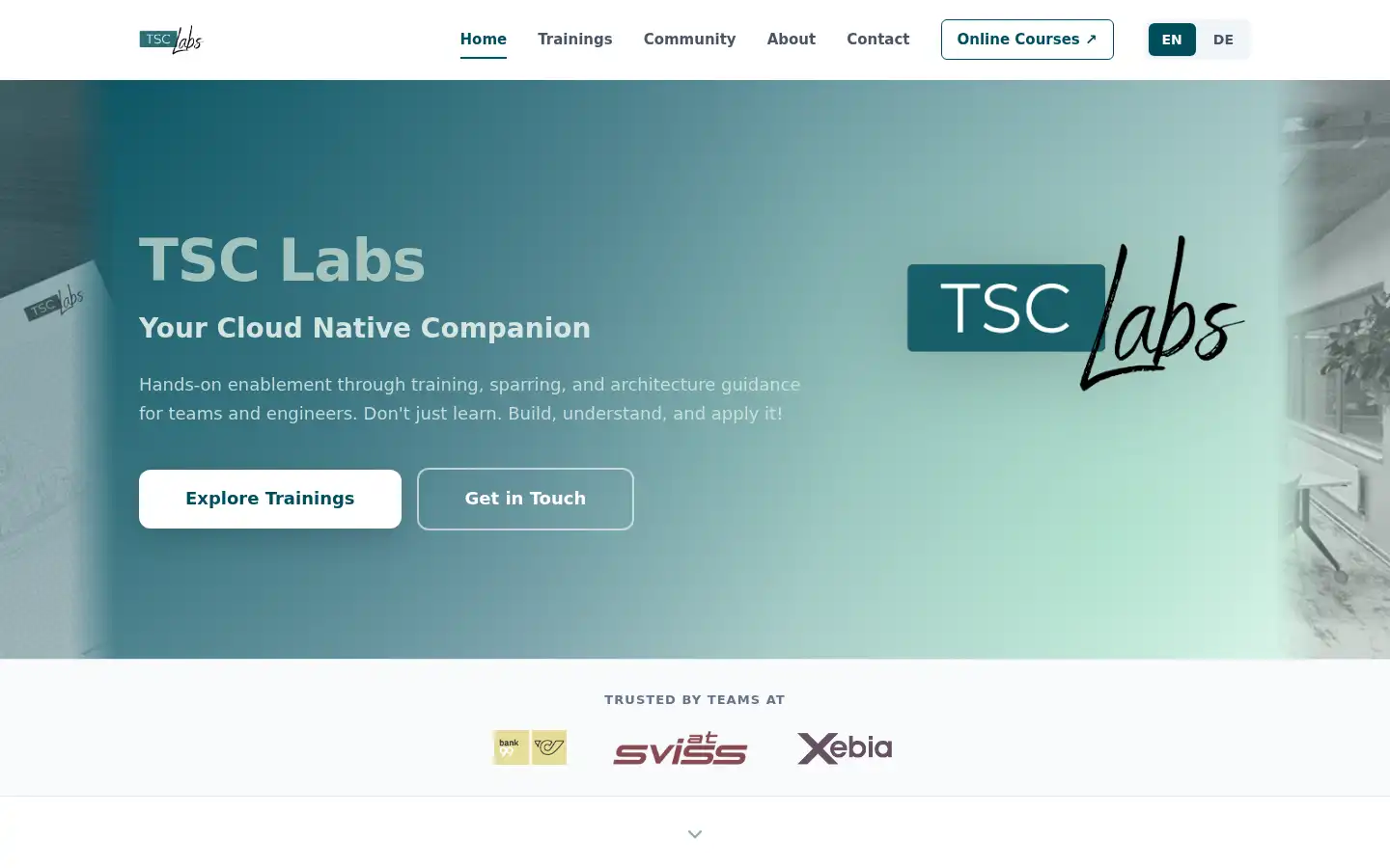 Screenshot of tsc-labs.eu