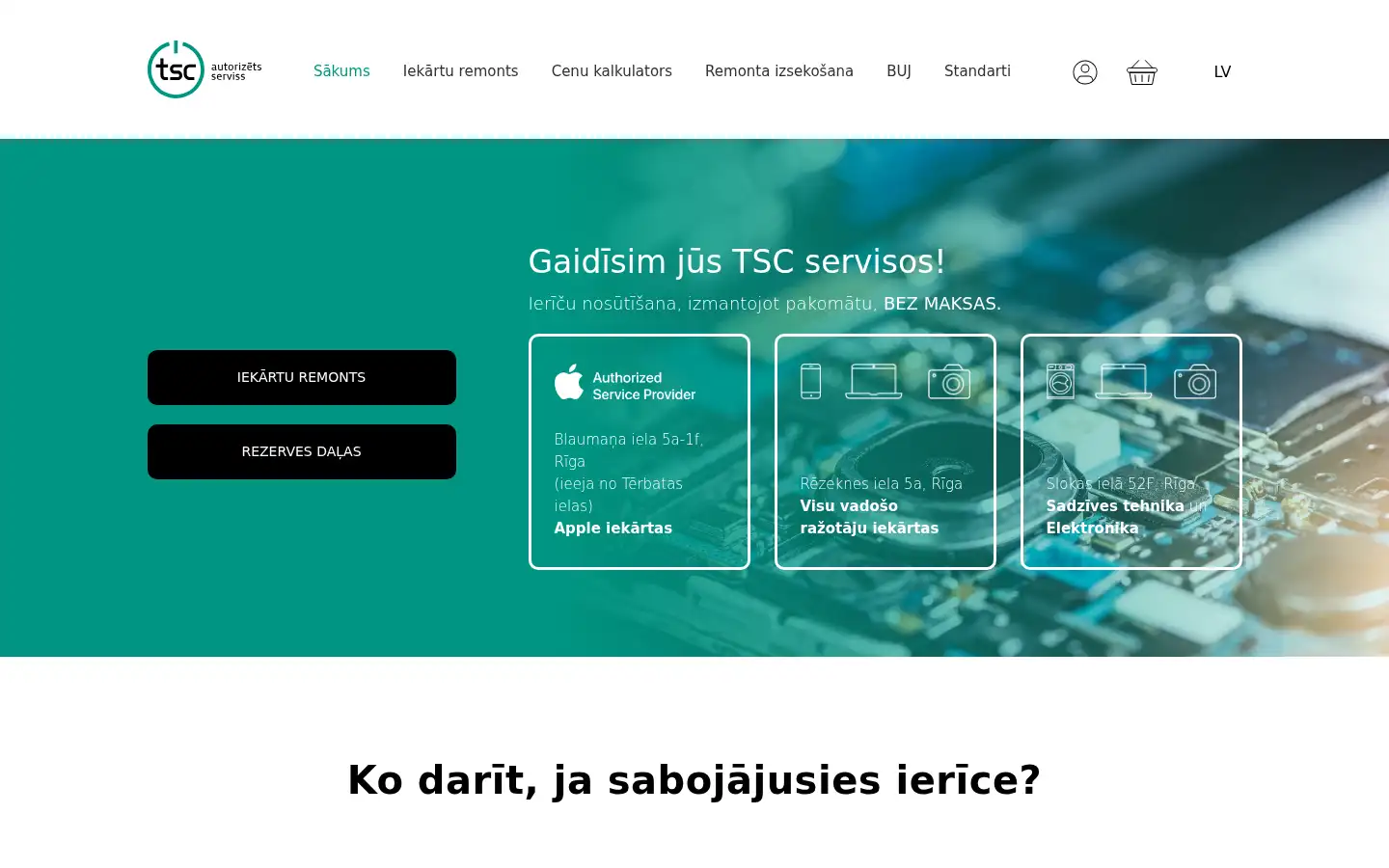 Screenshot of tsc.lv