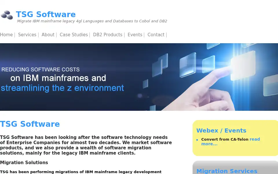 Screenshot of tsg.co.uk