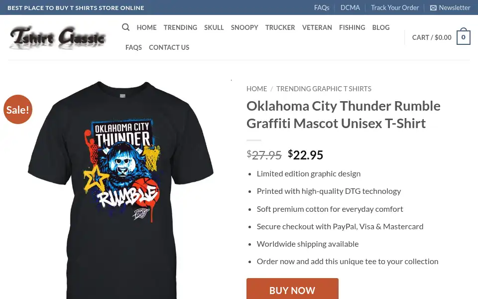 Screenshot of tshirtclassic.com