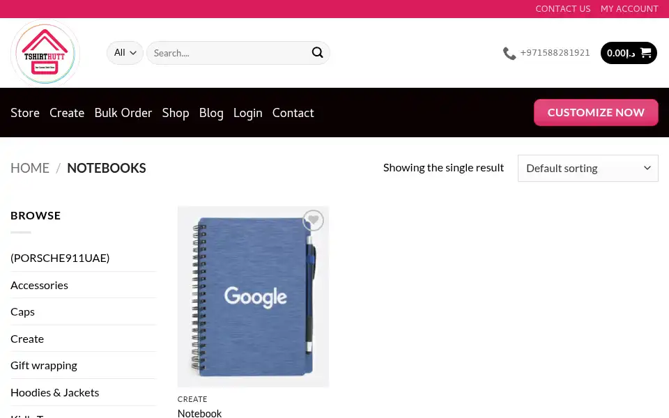 Screenshot of tshirthutt.com