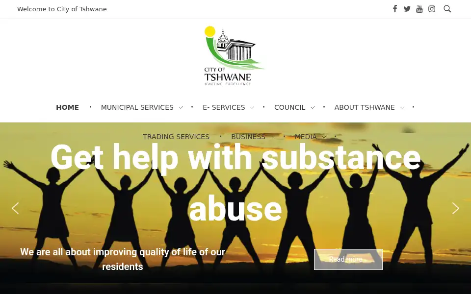 Screenshot of tshwane.gov.za