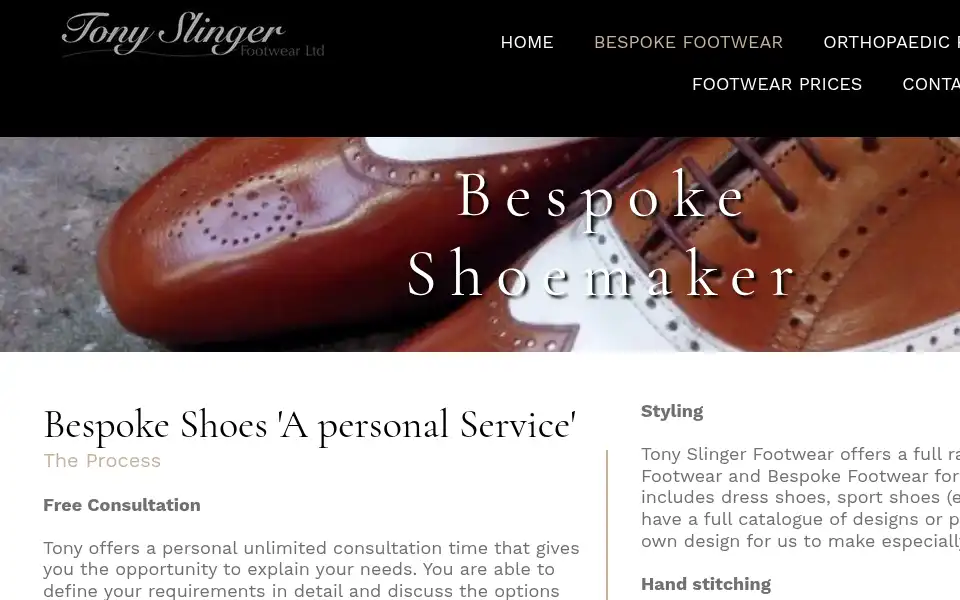 Screenshot of tslingerfootwearltd.co.uk