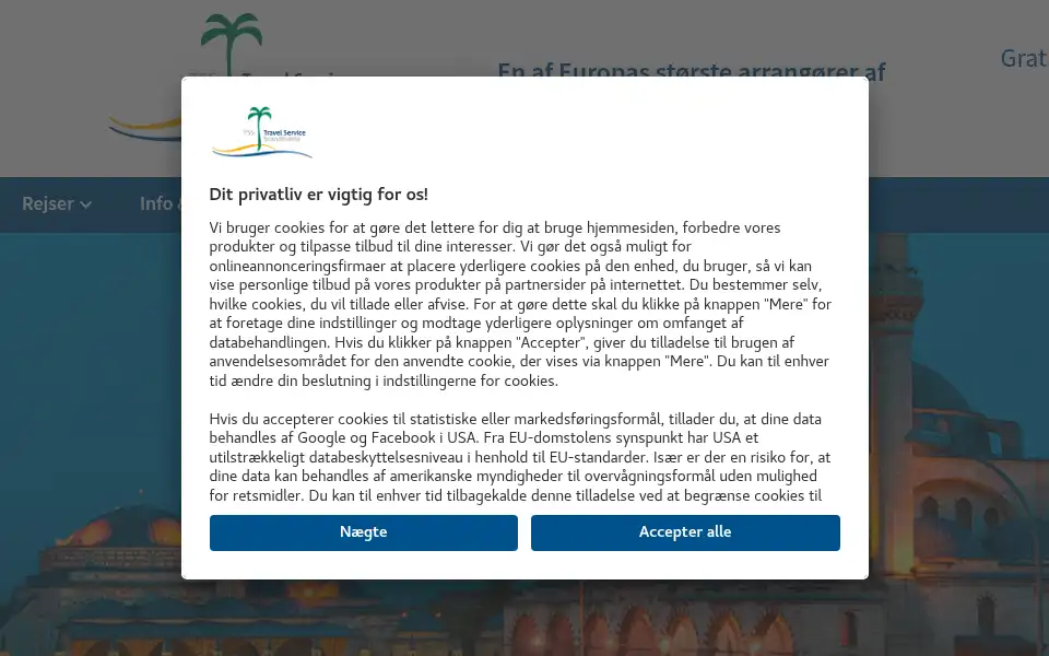 Screenshot of tss-travel.dk