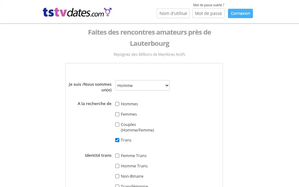 Screenshot of tstvdates.com
