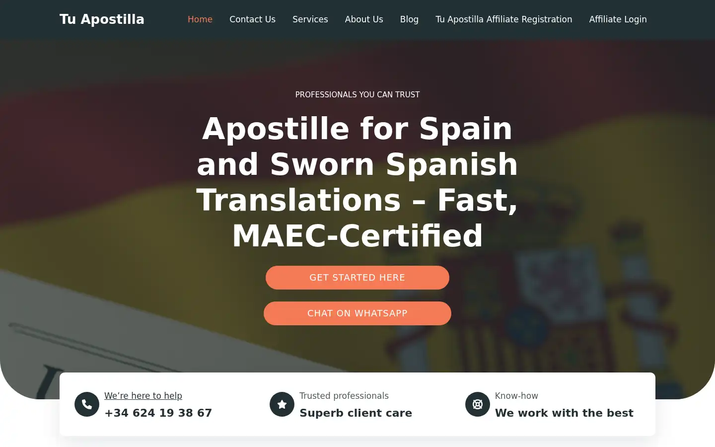 Screenshot of tuapostilla.org