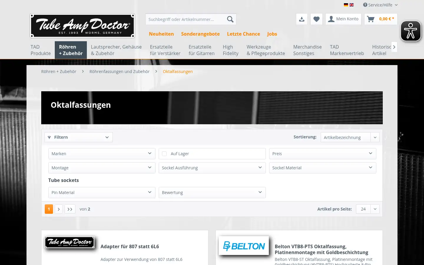 Screenshot of tubeampdoctor.com