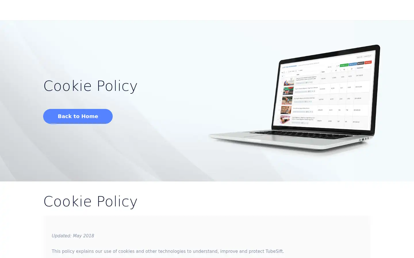 Screenshot of tubesift.com
