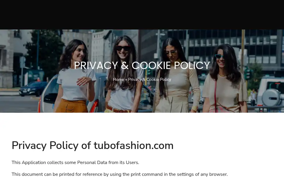 Screenshot of tubofashion.com